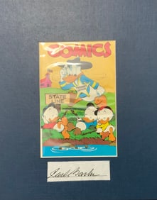 Disney Donald Duck & Nephews Matted Print Cartoon Animator Carl Barks Signed