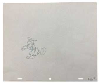 Disney Dancing Donald Duck Production Animation Color Pencil Drawing Carl Barks (?)