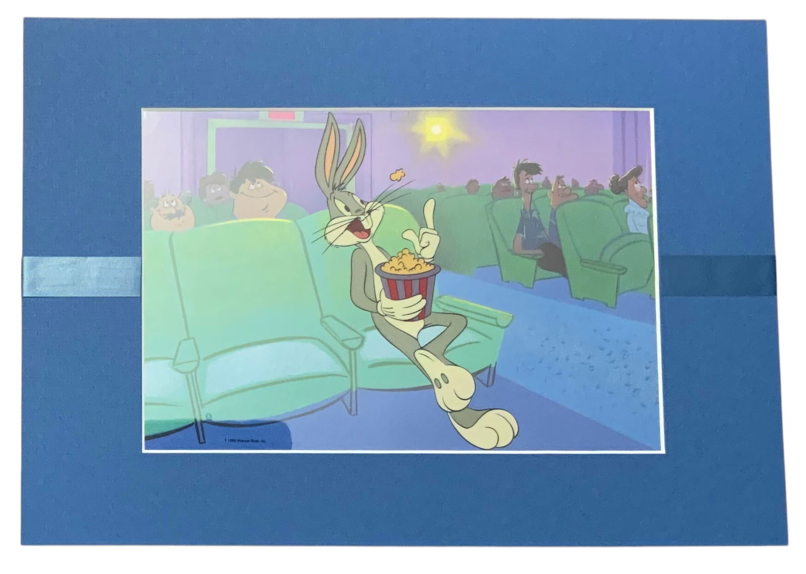 1990 Bugs Bunny Warner Bros. Looney Tunes Matted Production Animation Sericel Cel: 1990 Bugs Bunny Warner Brothers Looney Tunes Matted Production Animation Sericel Cel. This particular cel appears to be a scene found in Box Office Bunny. Since each piece is matted we are unable to s