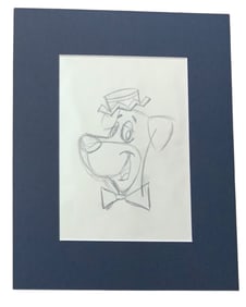 Huckleberry Hound Hanna Barbera Original Matte Pencil Sketch Drawing