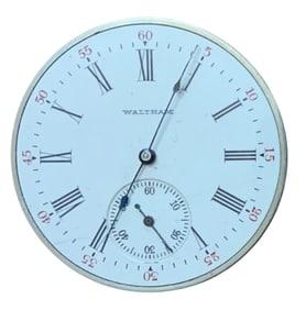 1904 American Waltham Watch Co. Pocket Watch Movement (13988253) & Dial Grade 220