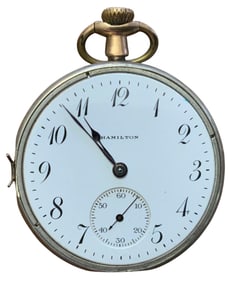 1918 Hamilton Watch Co. Pocket Watch Movement (1840142) & Dial Grade 910