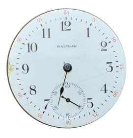 1917 American Waltham Watch Co. Pocket Watch Movement (21285310) & Dial Grade 620