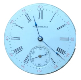1906 American Waltham Watch Co. Pocket Watch Movement (14923927) & Dial Grade Seaside