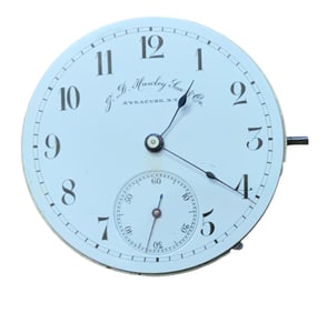 RARE 1870-1880 J.D. Hawley Son & Co. Syracuse Pocket Watch Movement 465336 & Dial