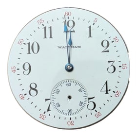 1910 American Waltham Pocket Watch Movement (18071177) & Dial Grade Lady Waltham