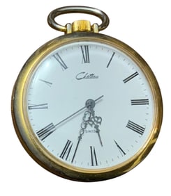 E. Gluck Corp. Trading Co. Chateau Pocket Watch Swiss Made