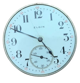 1917 Elgin National Watch Co. Pocket Watch Movement (19566570) & Dial Grade 315