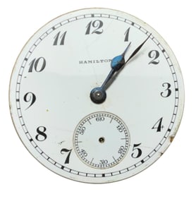 1922 Hamilton Watch Co. Pocket Watch Movement (1626737) & Dial Grade 974