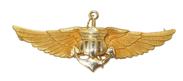 Pre WWII 14K Gold US Naval Aviator Sweetheart Wings Pin