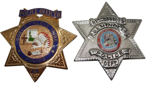 Vintage Police Badges Coeur D'Alene Tribe & Seminole Indian Tribe