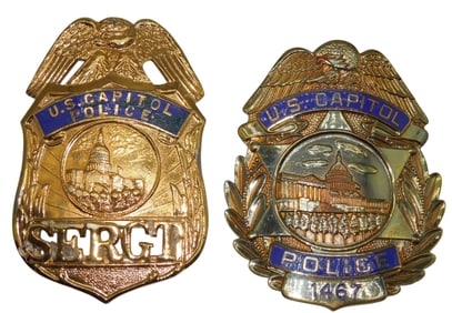 Vintage Police Badges US Capitol Police Sergeant Washington, DC