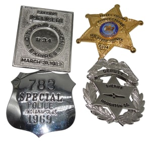 Vintage Police & Correction Badges Indianapolis Wisconsin Boston