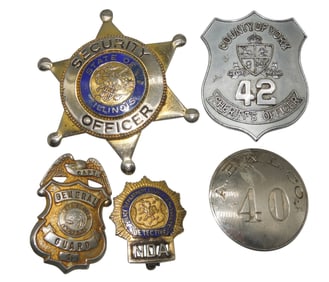 Vintage Law Enforcement Badges York Sheriff Indiana Guard Nassau Detective
