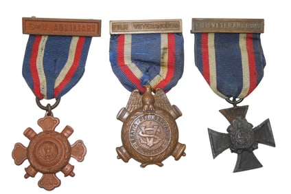 Lot (3) Civil War Sons of Union Veterans Medals