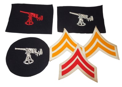 Spanish American War US Army & USMC Marine Corps Gunner & Corporal Patches Cavalry Artillery
