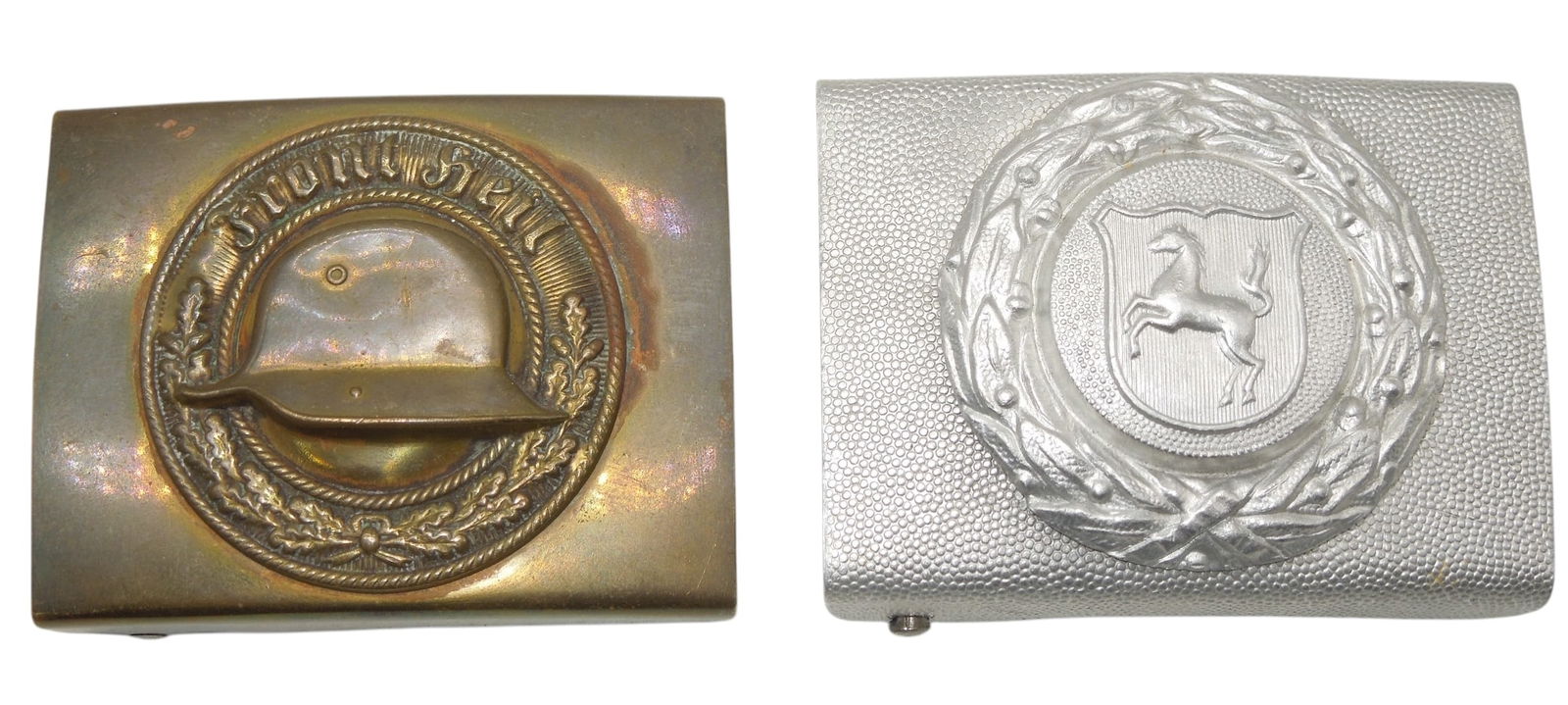WWI - 1930s German Army & Firefighter Belt Buckles: Original as shown.