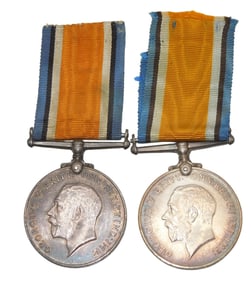 WWI British Named Silver Defence Medals Northumberland Fusiliers W. York Regiment