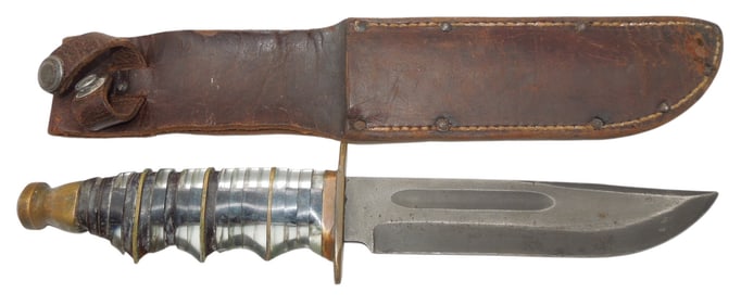 WWII US Military Theater Made PAL RH 36 Trench Knife & Scabbard