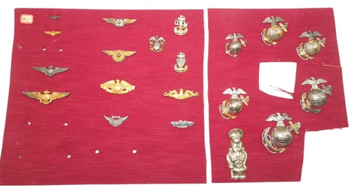 WWII US Navy & USMC Salesman Board of Wings Badges Sterling EGAS