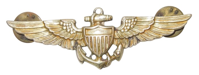 WWII Named Engraved US Naval Aviator 1945 Wings Amico
