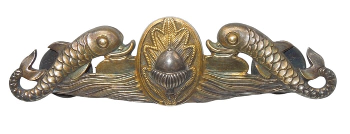 WWII US Navy Submarine Medical Doctor Sub Dolphin Officer Badge Pin