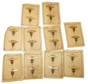 Lot (10) Pairs WWII US Army Dental Officer Pins by Luxenberg