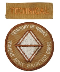 WWII Hawaii Womens Army Volunteer Corps WAVC Patch Lot