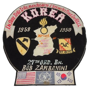 Large 1959 Korean Made 1st Cavalry Division Ordnance Named Jacket Patch