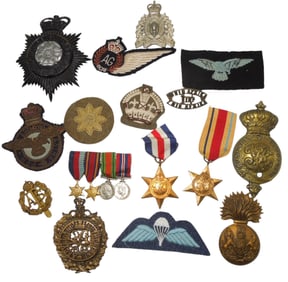 Lot WWII - Cold War British Military Medals Badges Wings Insignia