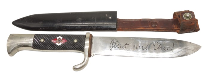 WWII German Hitler Youth Konejung Marked Knife & Scabbard