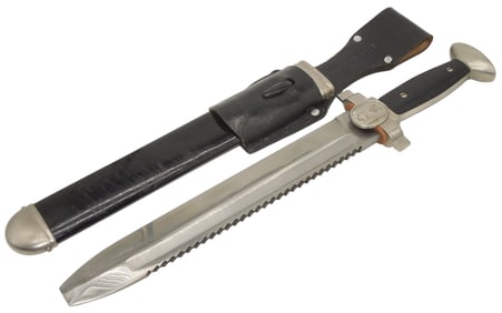 WWII German Red Cross Military Hewer Dagger & Scabbard Frog