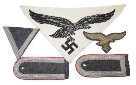 Lot WWII Luftwaffe Air Force Sports Shirt Eagle Rank Patches Tabs