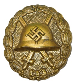 WWII German Wehrmacht Gold Wound Badge Pin