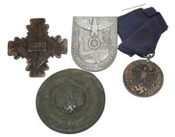 Lot of WWII German Badges & Medal 1936 Gautag 1934 NSDAP