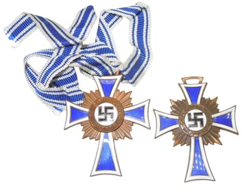 Lot (2) WWII German Mothers Cross Medals 1938