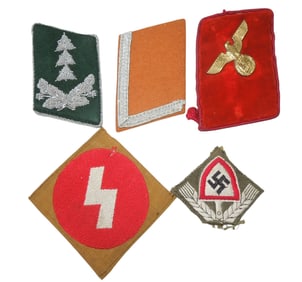 Lot WWII German RAD HJ Military Collar Tab Patches