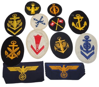 Lot WWII German Kriegsmarine Navy Patches Rates