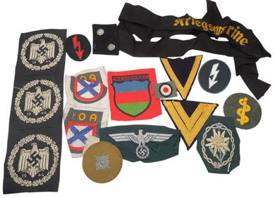 Lot WWII German Military Patches Kriegsmarine POA Edelweiss