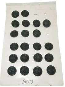 Lot WWII German Department of Justice Uniform Buttons on Card
