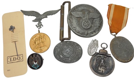 WWII German Military Medals Buckle Pins Lot