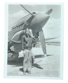 WWII Fighter Pilot Ace Robert Raine Signed Photo Flying Tigers AVG Hump Pilot