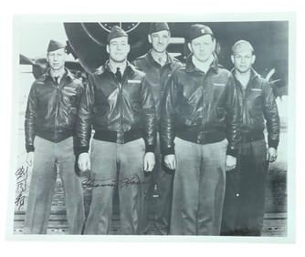 WWII Doolittle Raider Travis Hoover & Tung Sheng Liu Crew #2 Signed Photo