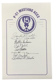 WWII P-51 Mustang Aces 15th Air Force Signed Book Plate Goebel Dunkin McCorkle