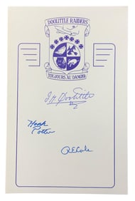 WWII Doolittle Raiders Pilots Doolittle, Cole Navigator Potter Signed Book Plate