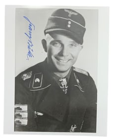 WWII German Panzer Ace Franz Baeke Bake Knights Cross Signed Photo