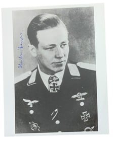 WWII Luftwaffe Night Fighter Ace Martin Drewes Knights Cross Signed Photo