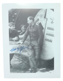 WWII German Fighter Ace Adolf Glunz Knights Cross Signed Photo