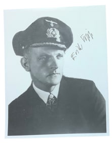 WWII German U-Boat Commander Erich Topp Signed Photo Knights Cross