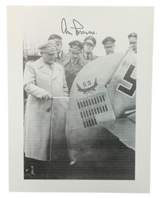 WWII German Luftwaffe General Adolf Galland Flying Ace Signed Photo